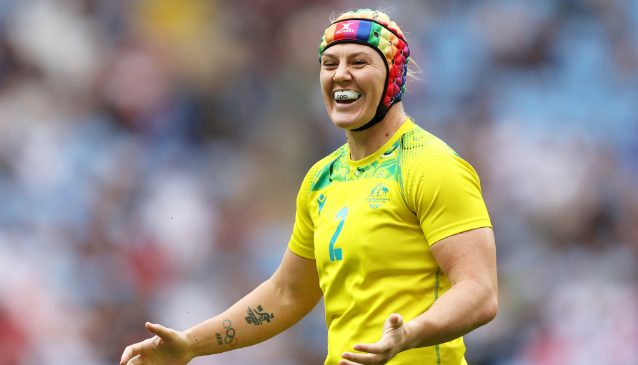 Sharni Williams OAM, rugby 7s, smiles during the Birmingham 2022 Commonwealth Games