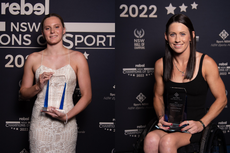 Jasmine Greenwood and Lauren Parker at the NSW Sport Awards